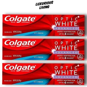 (3) Colgate Optic White Advanced Whitening Toothpaste - Icy Fresh - 3-Pack